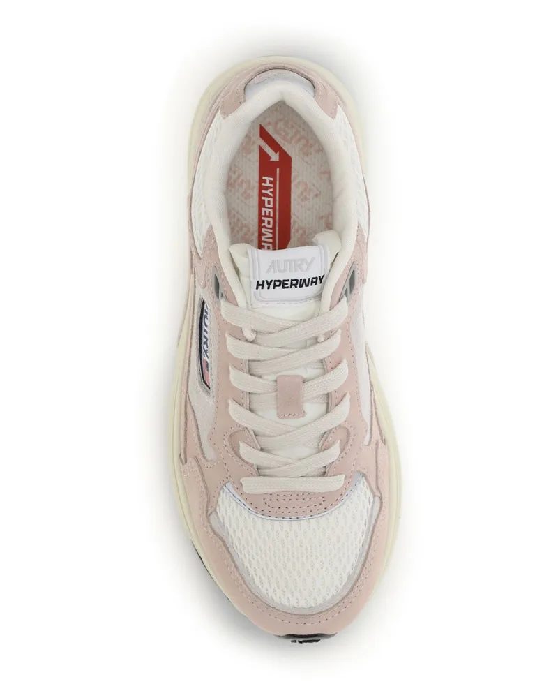 AUTRY Women's Sneakers Hyperway Bicolour Silk White Bicolour-Silk Upper: Suede Trainers Bicolour/silk Pink