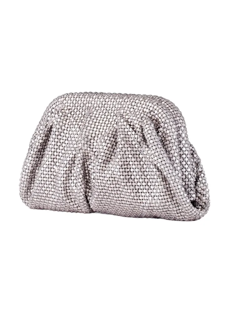 Benedetta Bruzziches Women's Clutch Venus La Petite Silver Aluminium Mesh Bags Silver