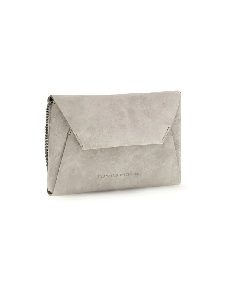 Brunello Cucinelli BC Duo Clutch — Gray Gray