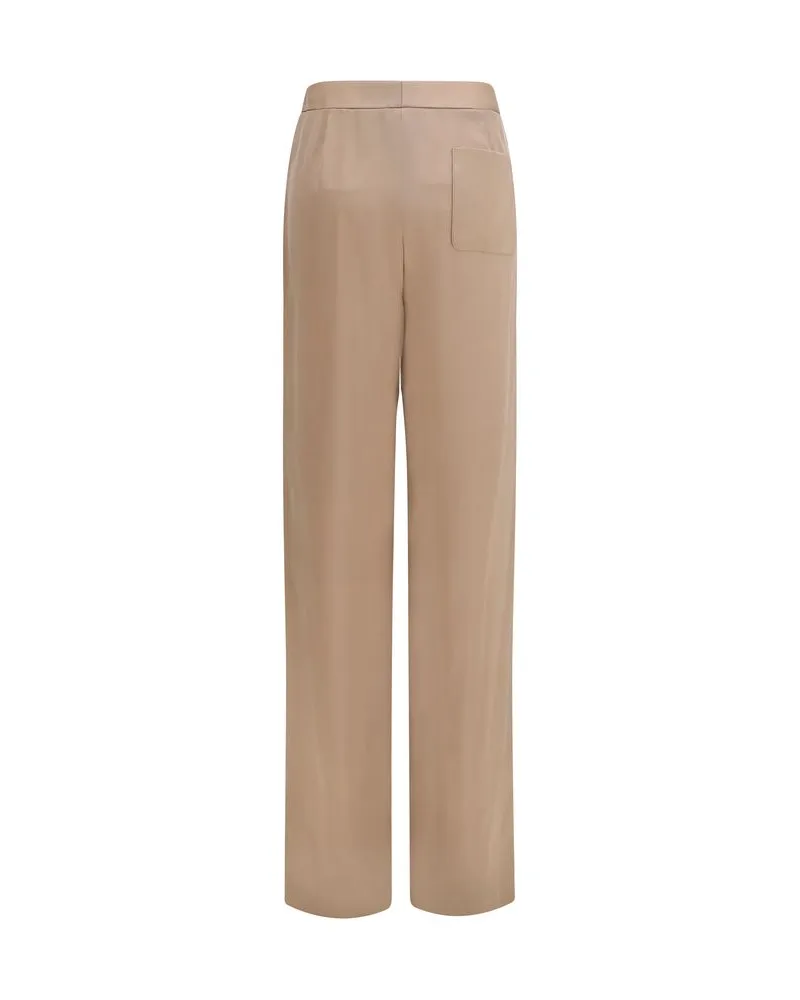 Tom Ford Women Beige Silk Casual Pants Beige