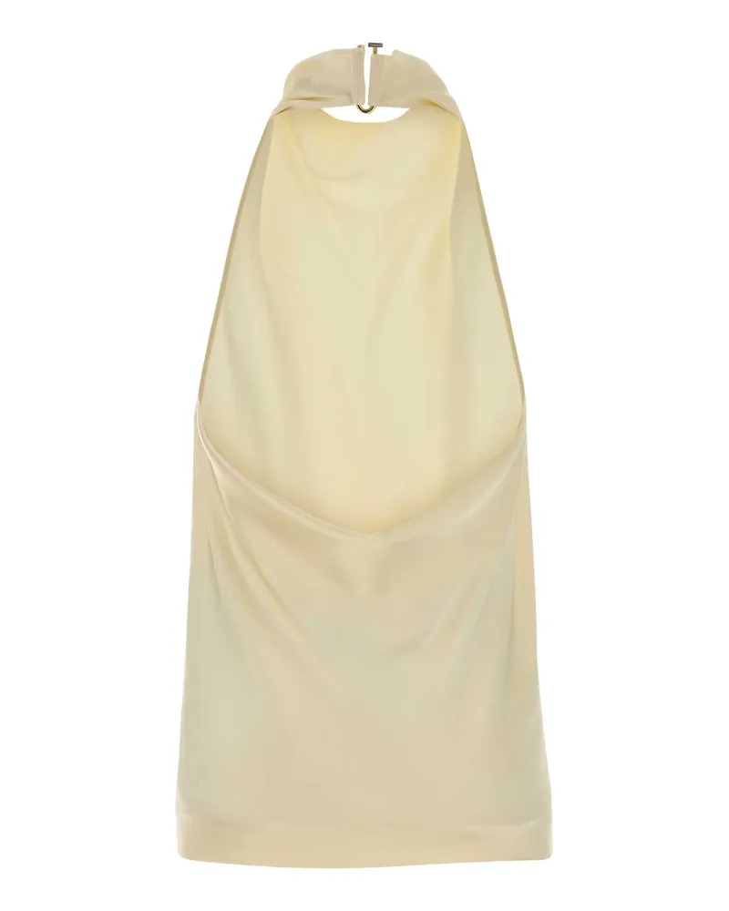Stella McCartney Women's Cream Satin Top Buttermilk Dzamac Maglie Beige