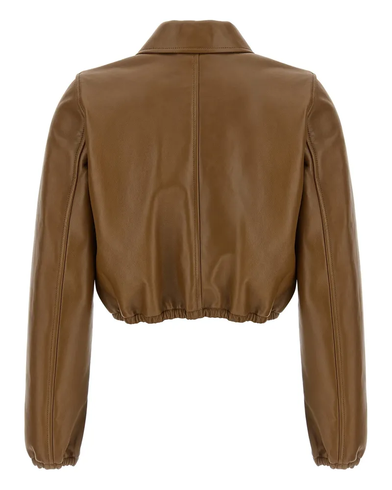 Gucci Women's Beige Lamb Leather Jacket Clothing Beige