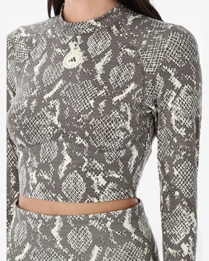adidas Snake-Print Logo Blouse — grey Grey
