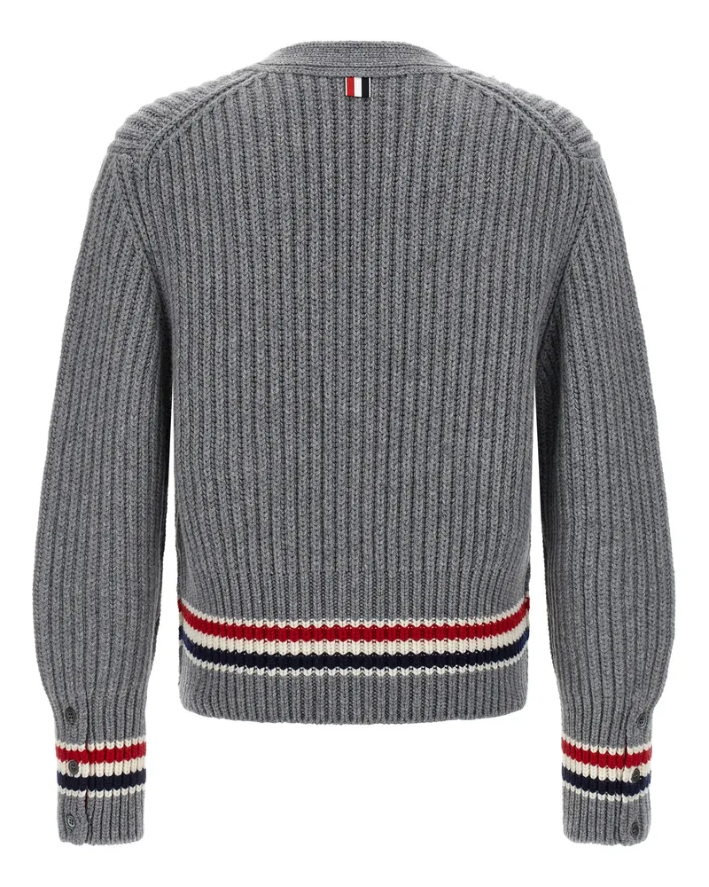 Thom Browne Men's Gray Cashmere Cardigan Clothing Gray