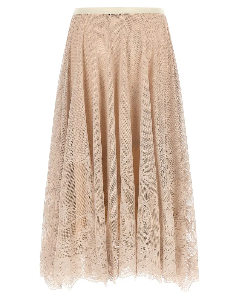 Fabiana Filippi Jacquard Lace Skirt — Beige Beige