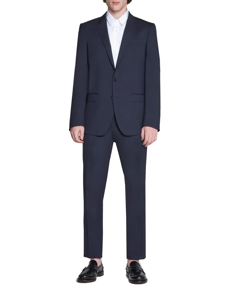 Dolce & Gabbana Men's Single-Breasted Suit Blue Virgin Wool Suits Navy