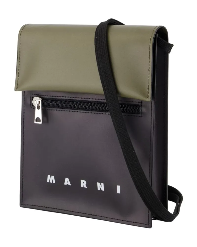 Marni Men's Tribeca Crossbody -  Synthetic Black Bags Crossbodies Black