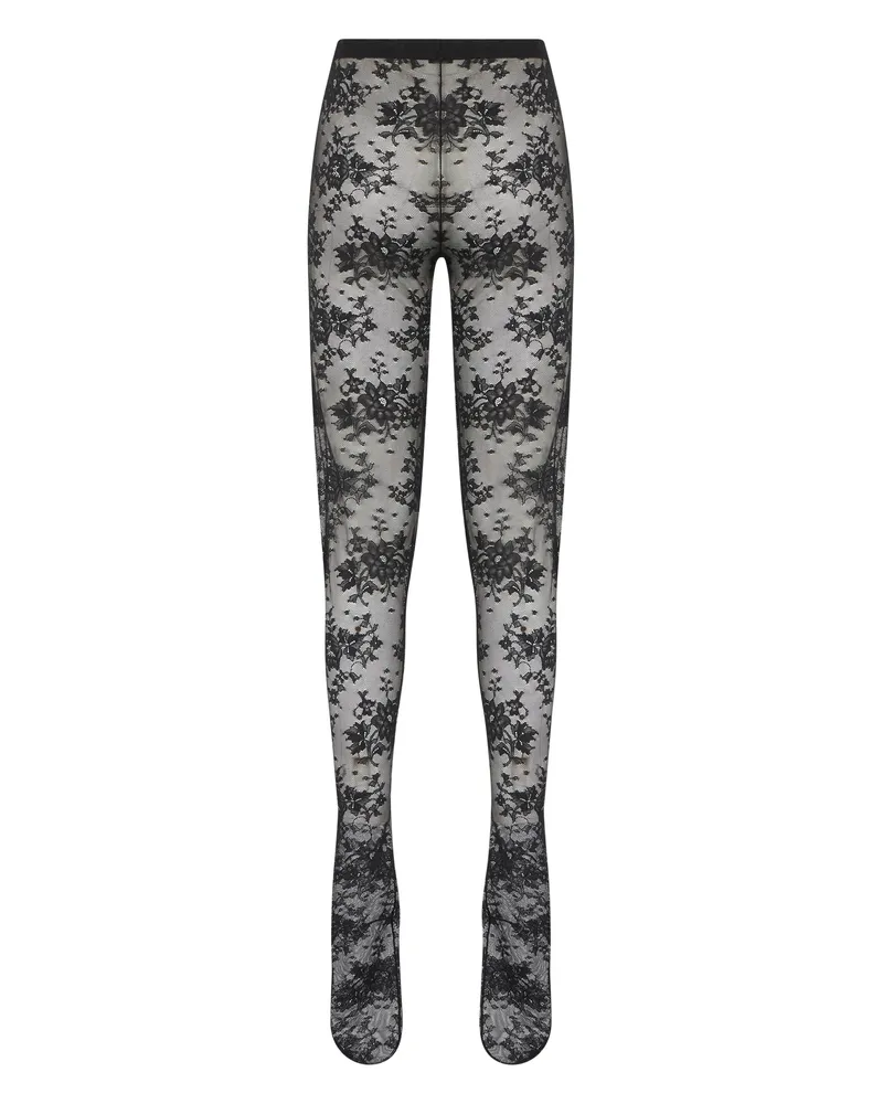 Balenciaga Women's Lace Stockings Grey Polyamide Tights Grey