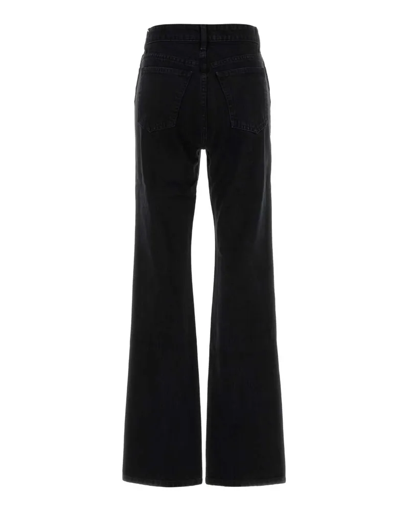 KHAITE Women's Black Denim Danielle Jeans Prescott Exterior: Cotton Black