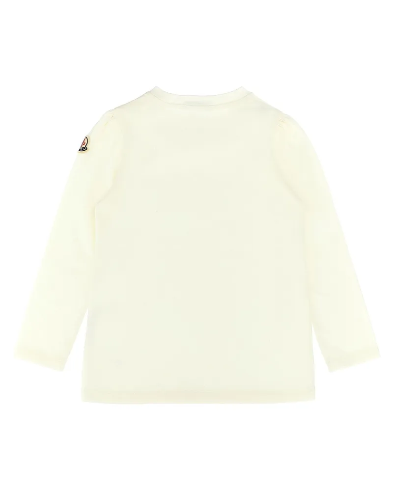 Moncler Logo-Print Stretch Cotton T-shirt — cream Cream