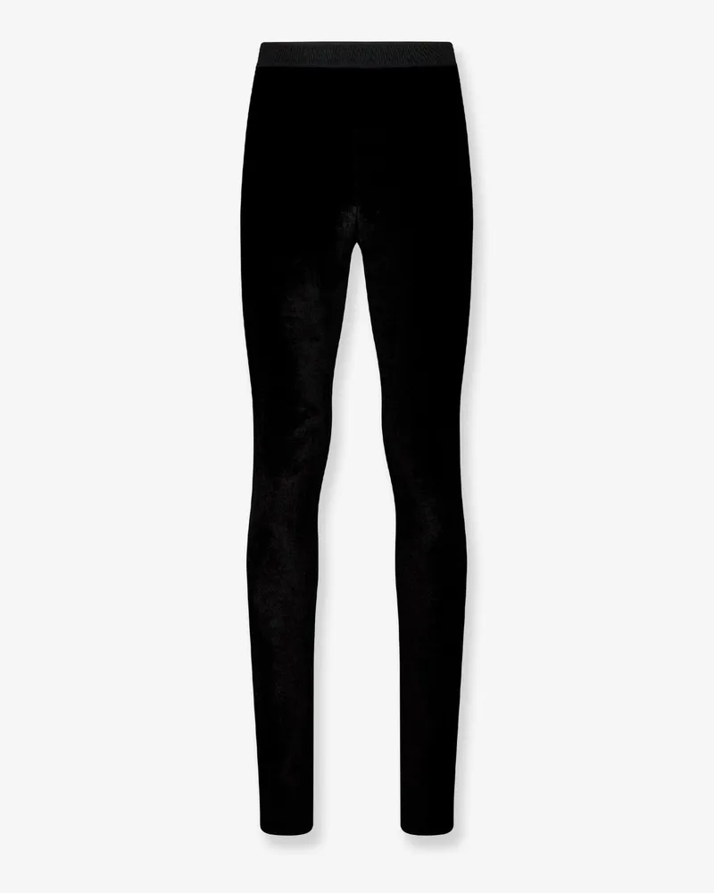 Tom Ford Women Velvet Leggings Black Triacetate Trousers Black