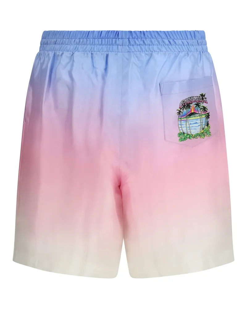 Casablanca Paris Men's Volcano Gradient Shorts Silk Bermuda Pink