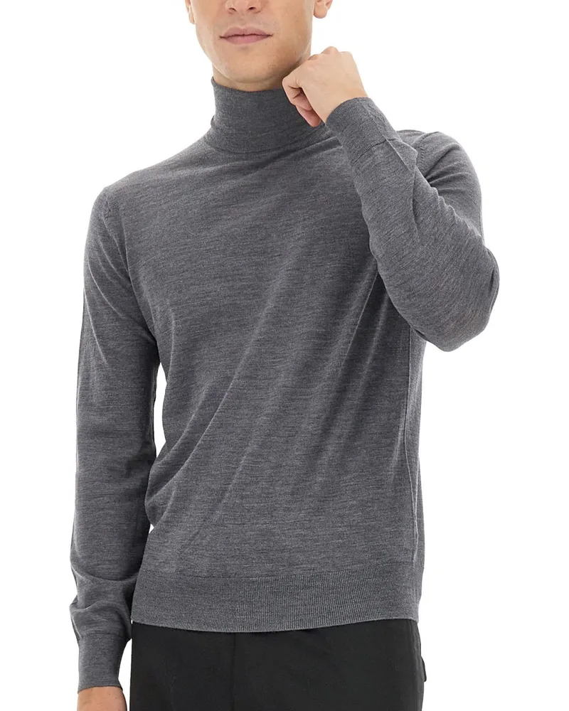 Ballantyne Wool Turtleneck Sweater — Gray Gray