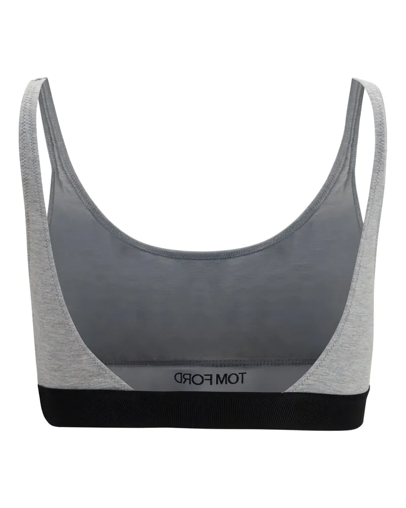 Tom Ford Women Sports Bra Grey Melange Modal; Elastane Underwear Gray