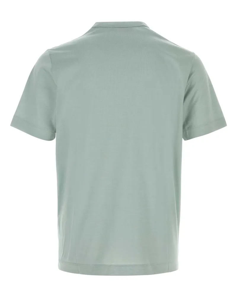 Canali Men's Mint Green Cotton T-Shirt Acqua Exterior Green