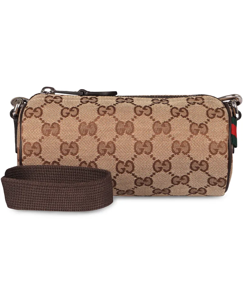 Gucci Men's Shoulder Bag Gg Ebony Polyester Messenger Brown