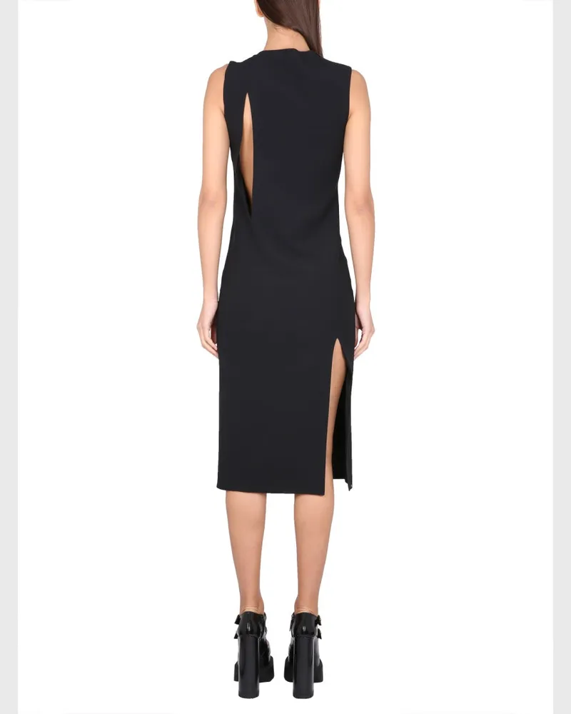 Versace Sleeveless Midi with Cutouts Dress — Black Black