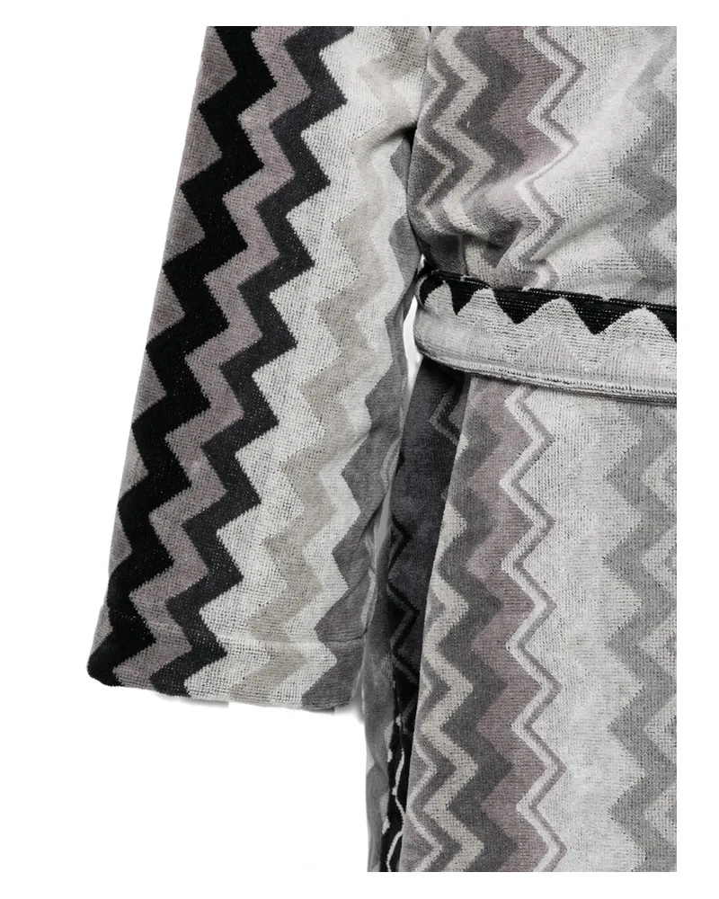 Missoni Home Zigzag Cotton Terry Robe — Gray Gray