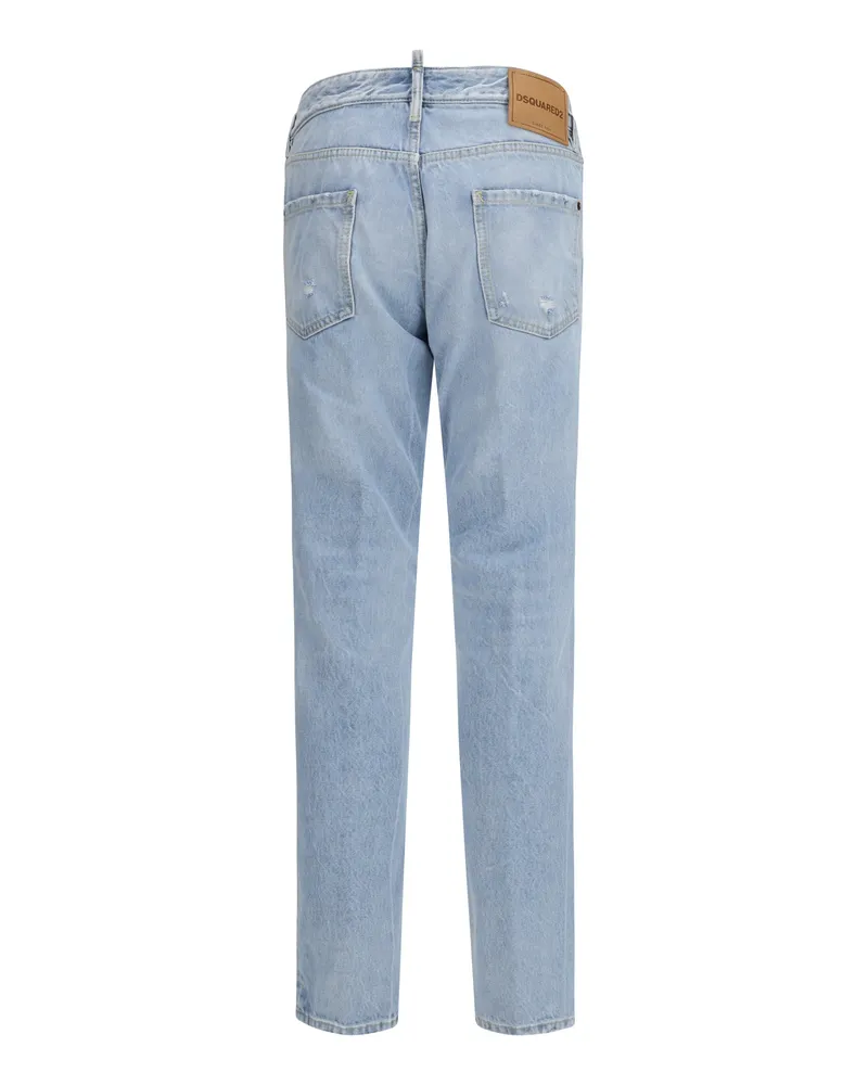 Dsquared2 Belt-Loop Ripped Jeans — Navy Navy