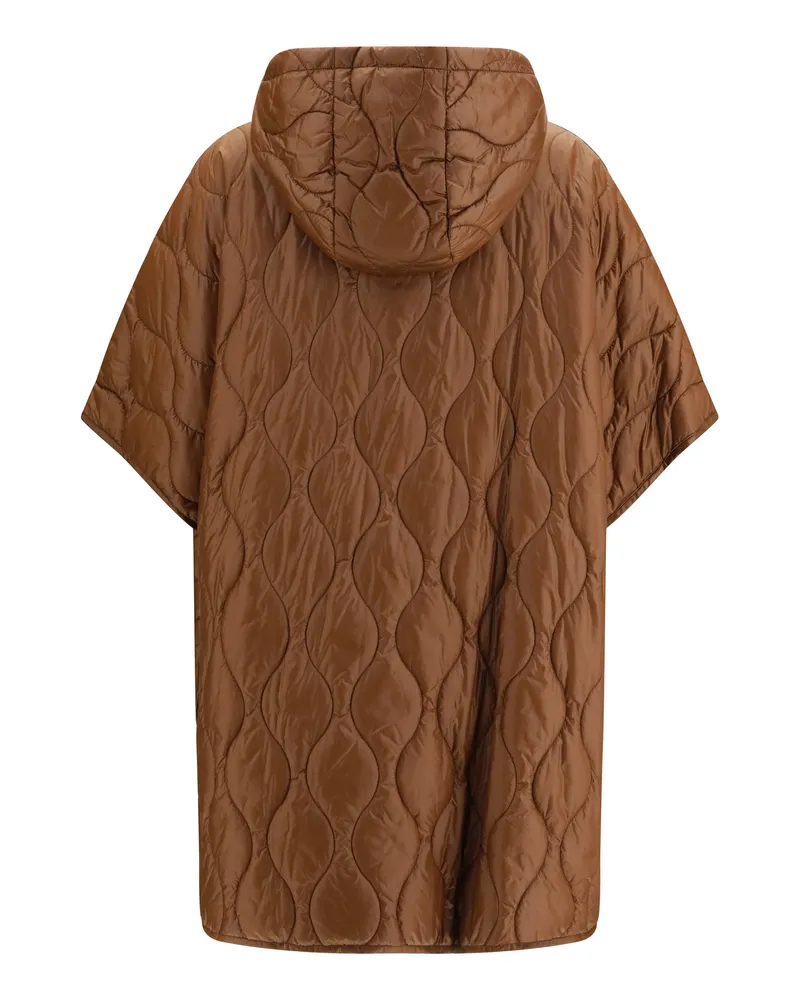 Woolrich Quilted Nylon Cape Down Jacket — Brown Brown