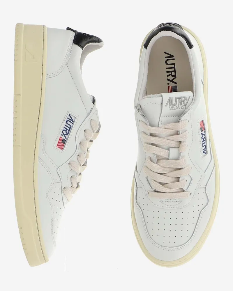 AUTRY Men's Sneakers Medalist Low White Leather Trainers White