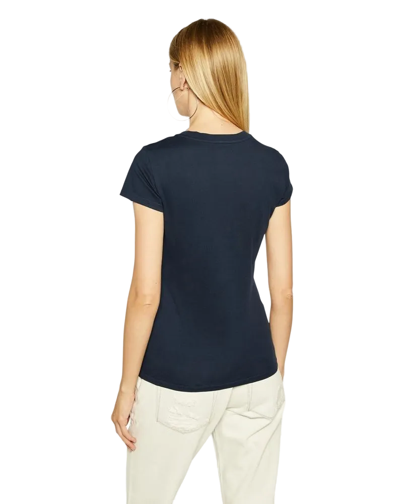 Armani Exchange Sequin Logo T-Shirt — Blue Blue
