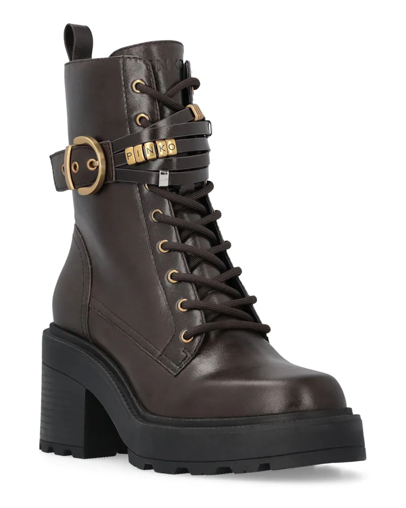 Pinko Women's Boots Sivaletto Altea 01 Dark Brown Leather Brown