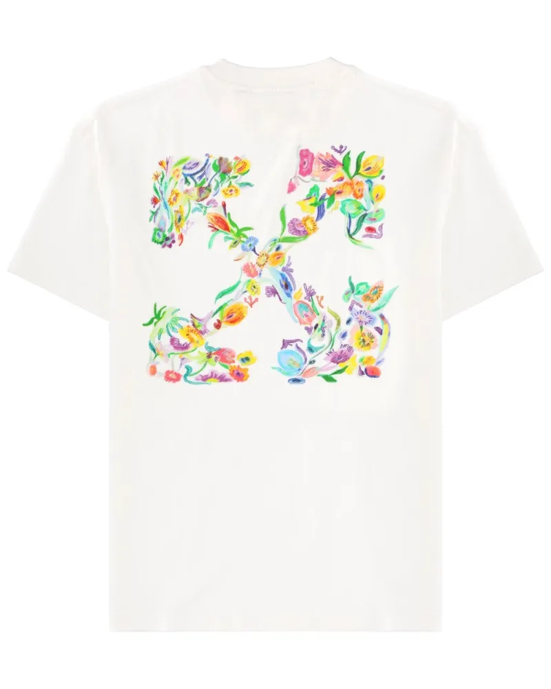 OFF-WHITE Logo-Print Cotton T-Shirt — White White