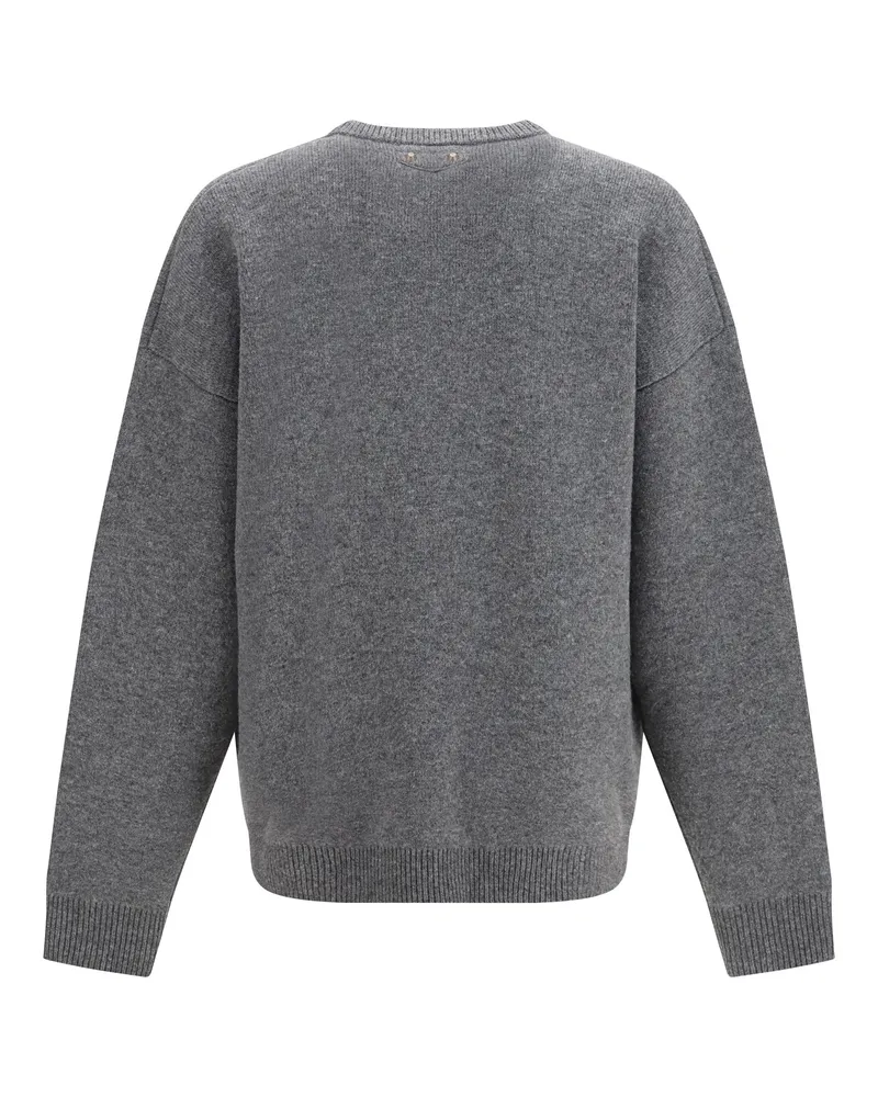 Balenciaga Merino Wool Crewneck Sweater — Gray Gray