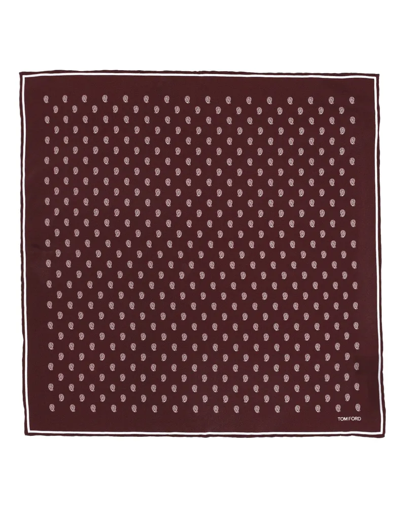Tom Ford Men's Scarfs Red Mulberry Silk Burgundy