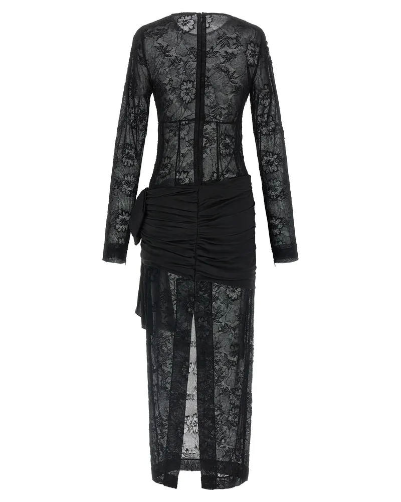 Alessandra Rich Women's Black Viscose Long Dress Black