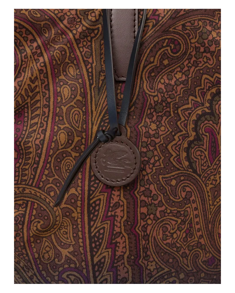 Etro Paisley Jacquard Tote Bag — Brown Brown