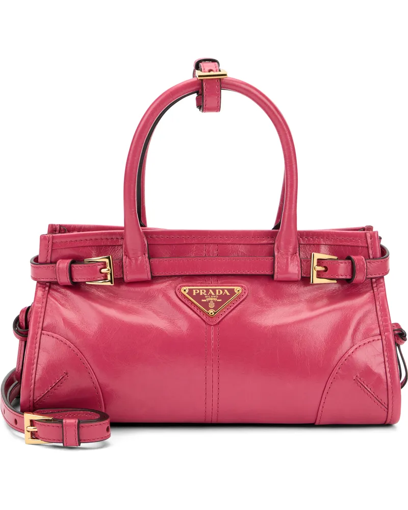 Prada Women's Mini Calfskin Bag Bonnie Peony Calf Leather Handbags Hand Pink