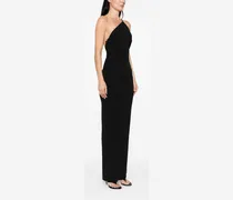 Asymmetric One-Shoulder Maxi Dress — Black