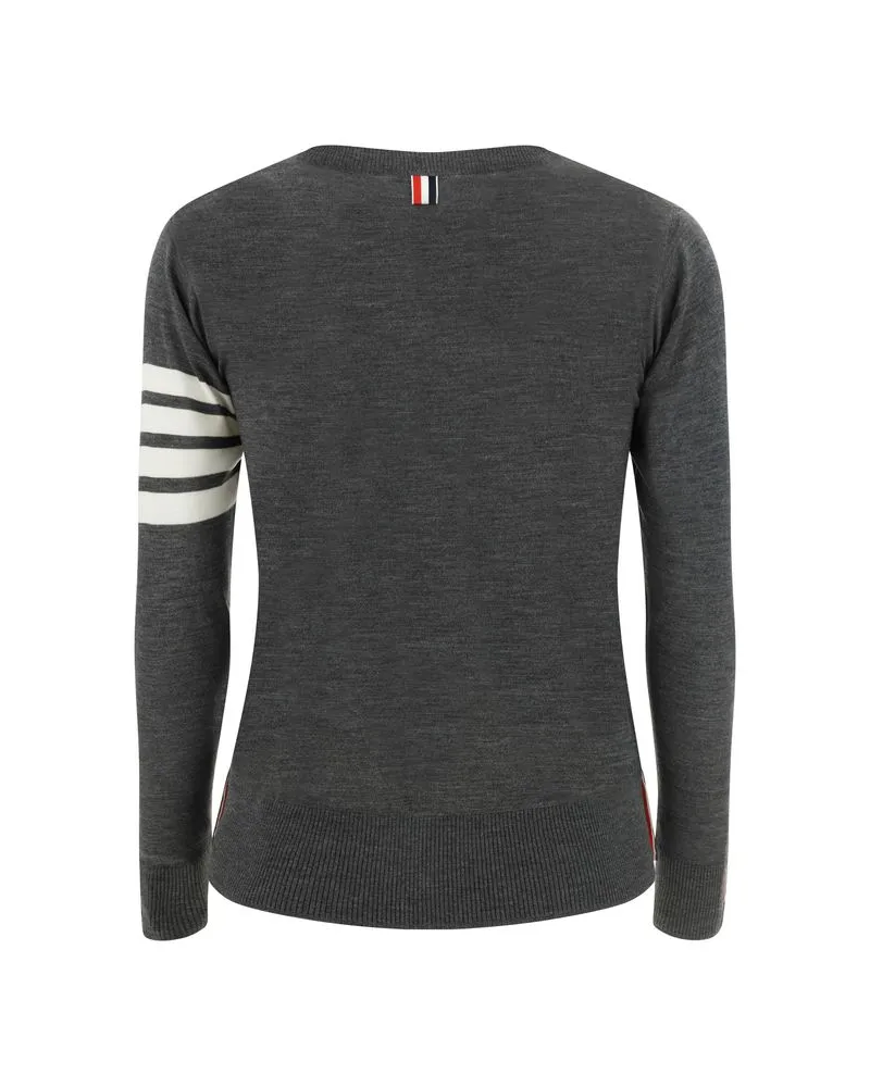 Thom Browne Men's Gray Wool Oves Aries Sweatshirt Clothing Gray