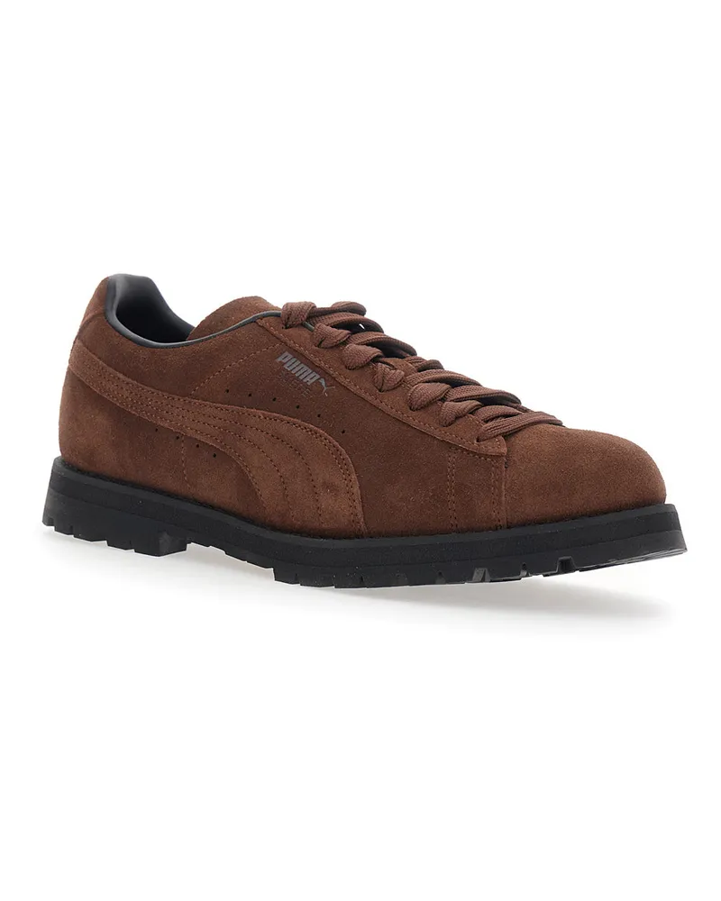 Puma Men's Sneakers, Brown Leather Leather-Rubber Trainers Leather/rubber Brown