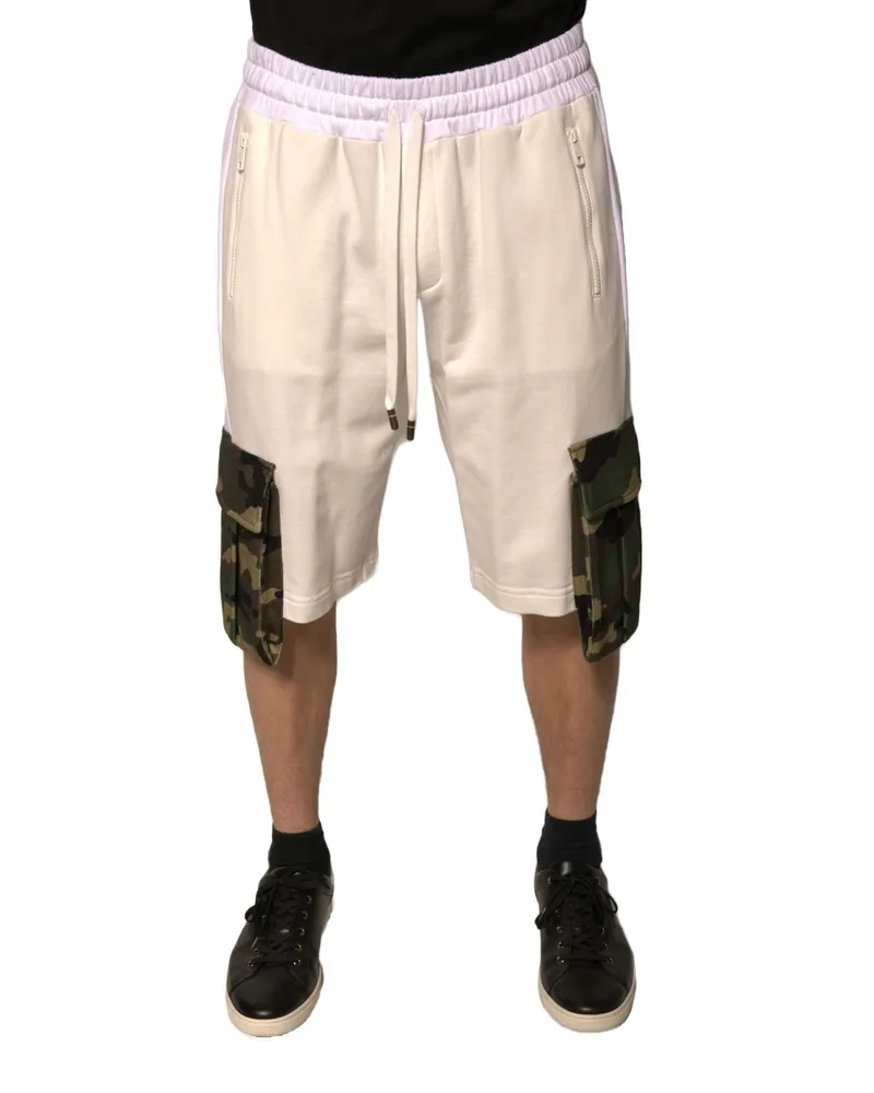 Dolce & Gabbana Beige Cotton Men Casual Cargo Bermuda Shorts Polyester Beige