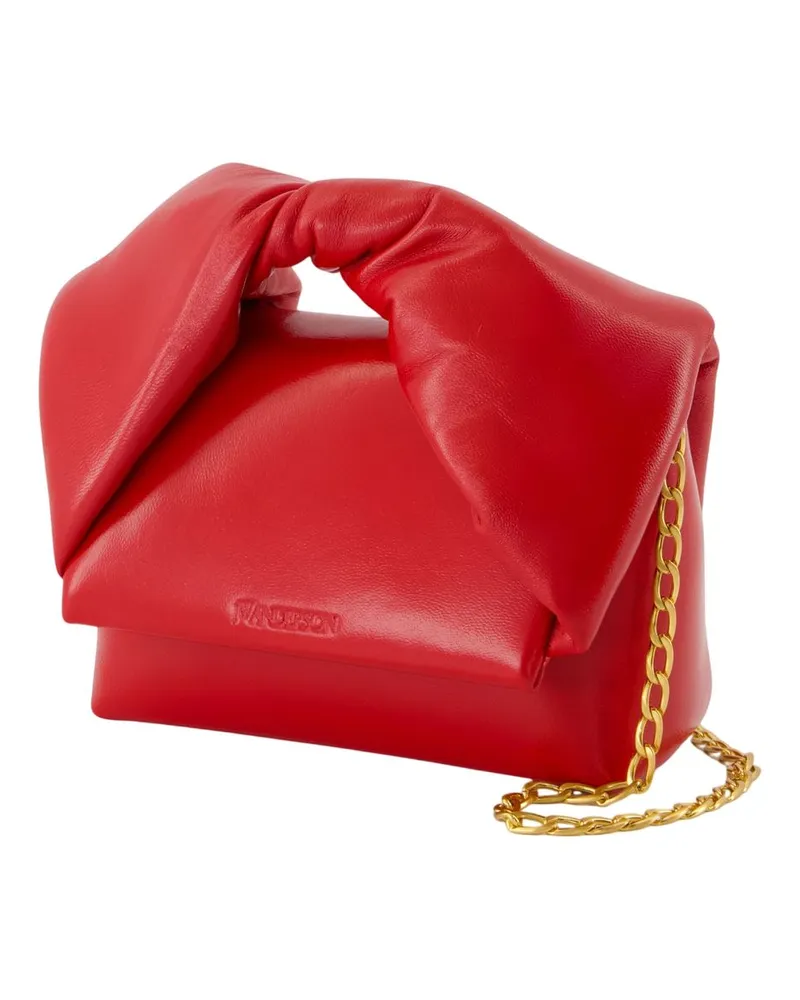 J.W.Anderson Women's Small Twister Crossbody -  Leather Red Lambskin Bags Crossbodies Red