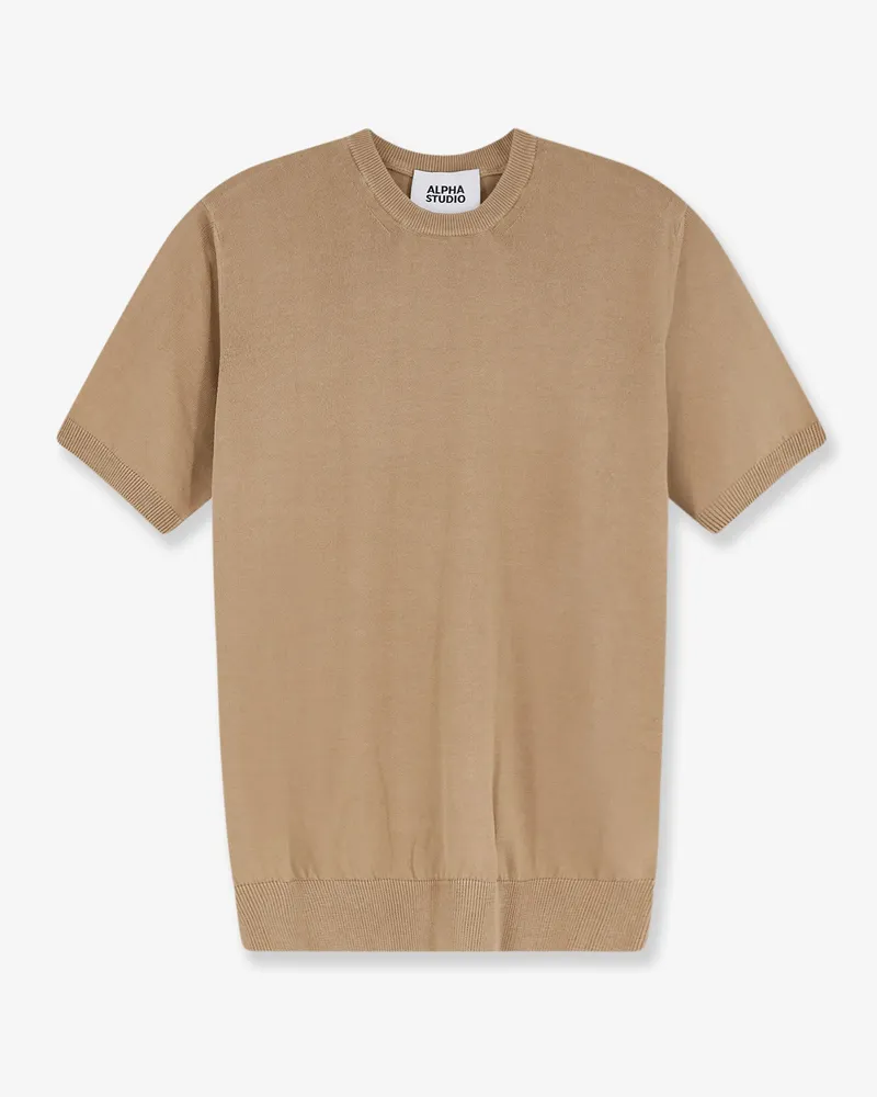 Alpha Studio Men's Sweater Cotton Beige Beige