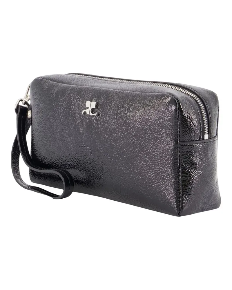 Courrèges Women's Leather Wristlet Wallet Black Cotton Black