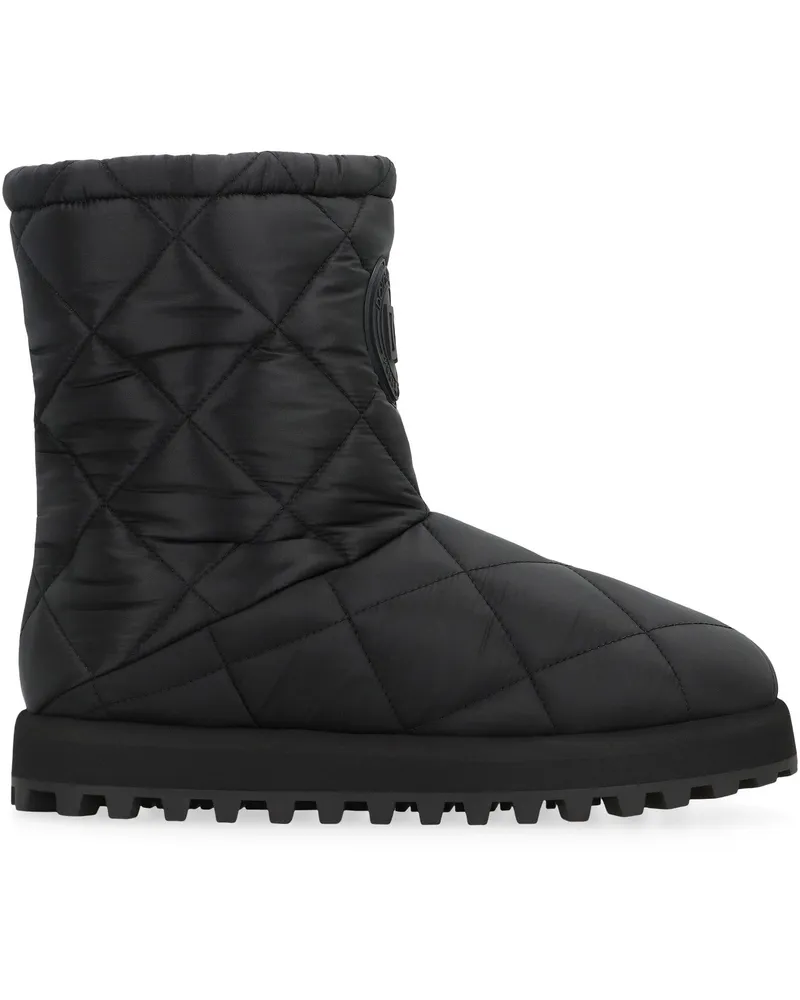 Dolce & Gabbana Men's Quilted Nylon Winter Boots Black Polyamide Black