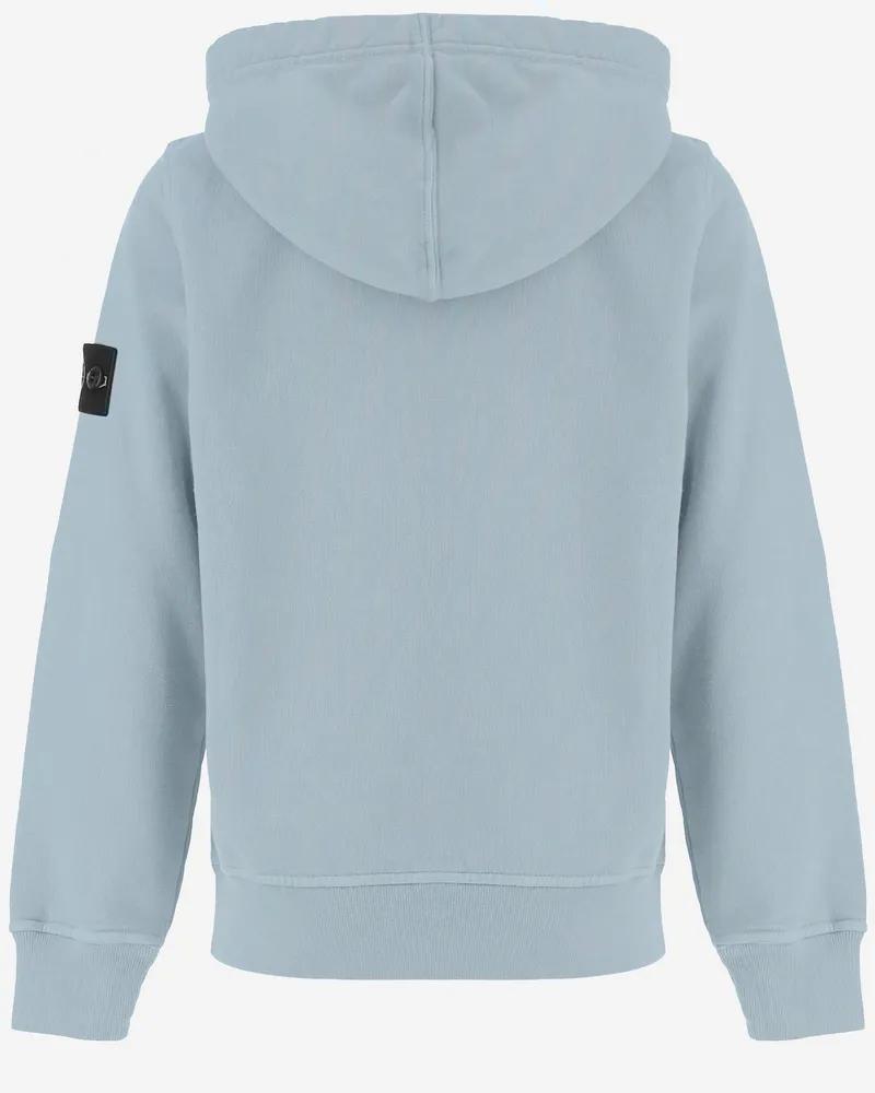 Stone Island Boys' Cotton Hoodie With Logo Patch Light Blue Hoods & Sweatshirts Blue