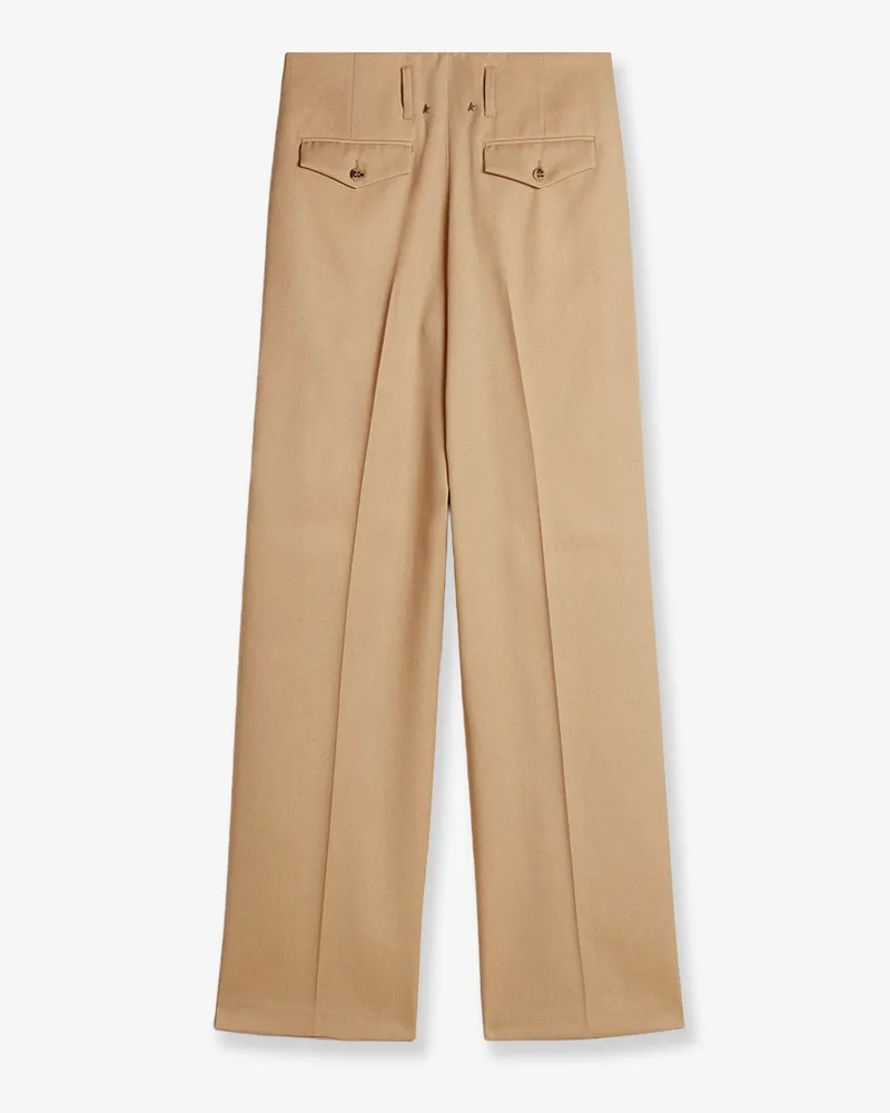 Golden Goose Women's Trousers Flavia Virgin Wool Beige Beige