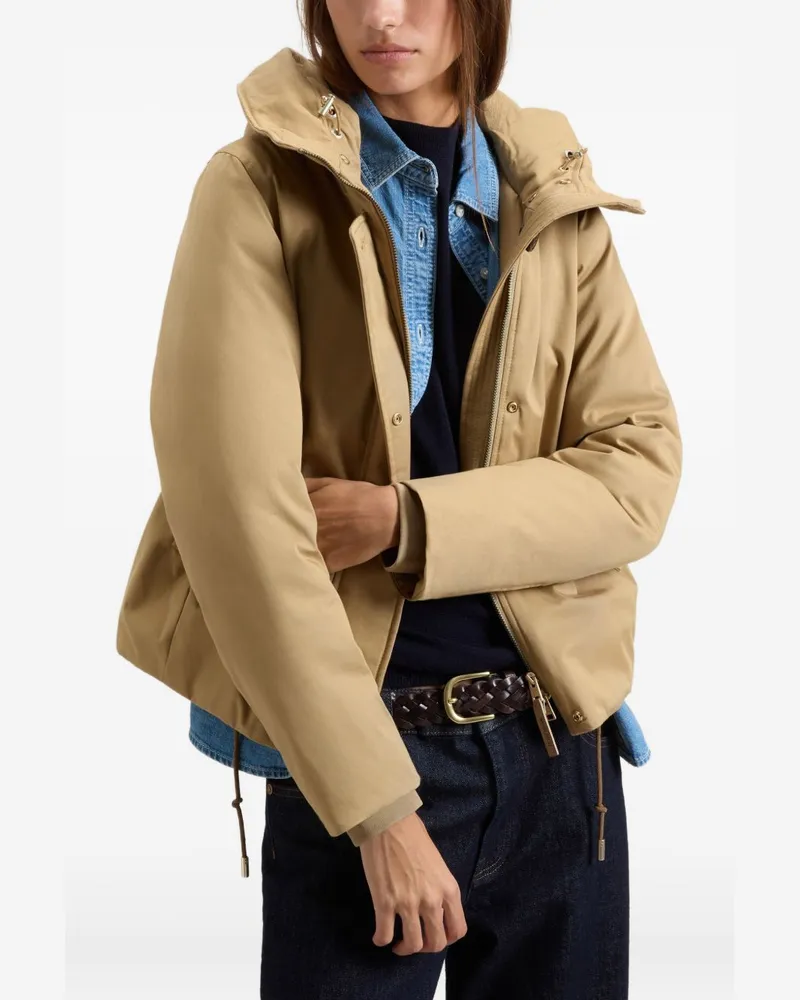 Woolrich Faux-Fur Trim Coat — Beige Beige