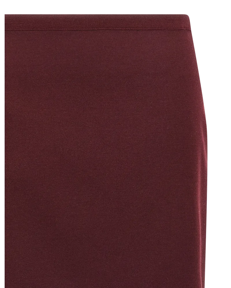 Miu Miu Virgin Wool Midi Skirt — Burgundy Burgundy