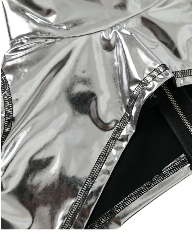 Dolce & Gabbana Women Silver Polyester Stretch Top Elastane Silver