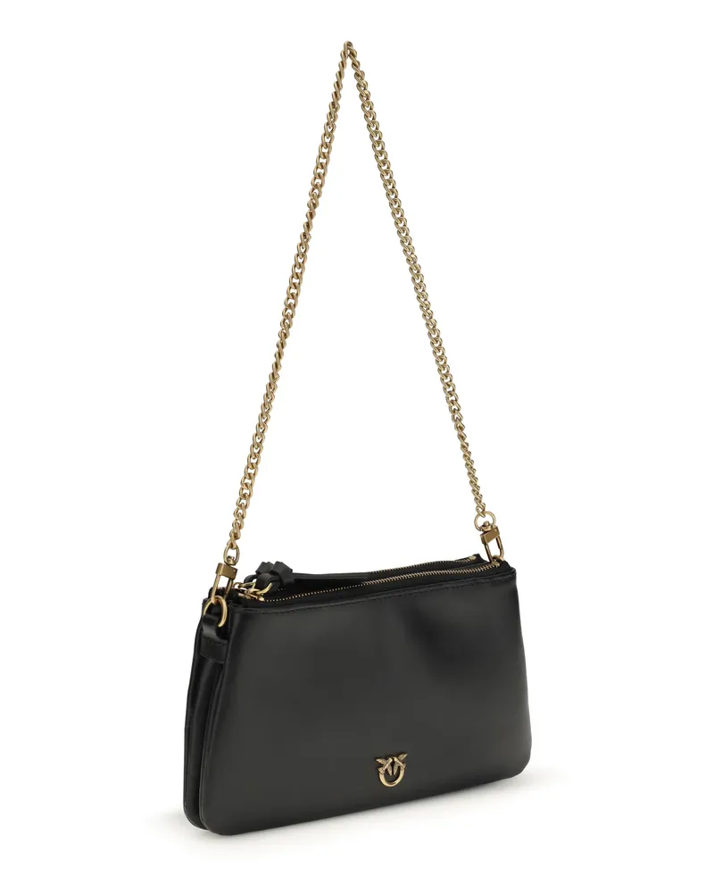 Pinko Women's Mini Double Shoulder Bag Nero-Antique Gold Black