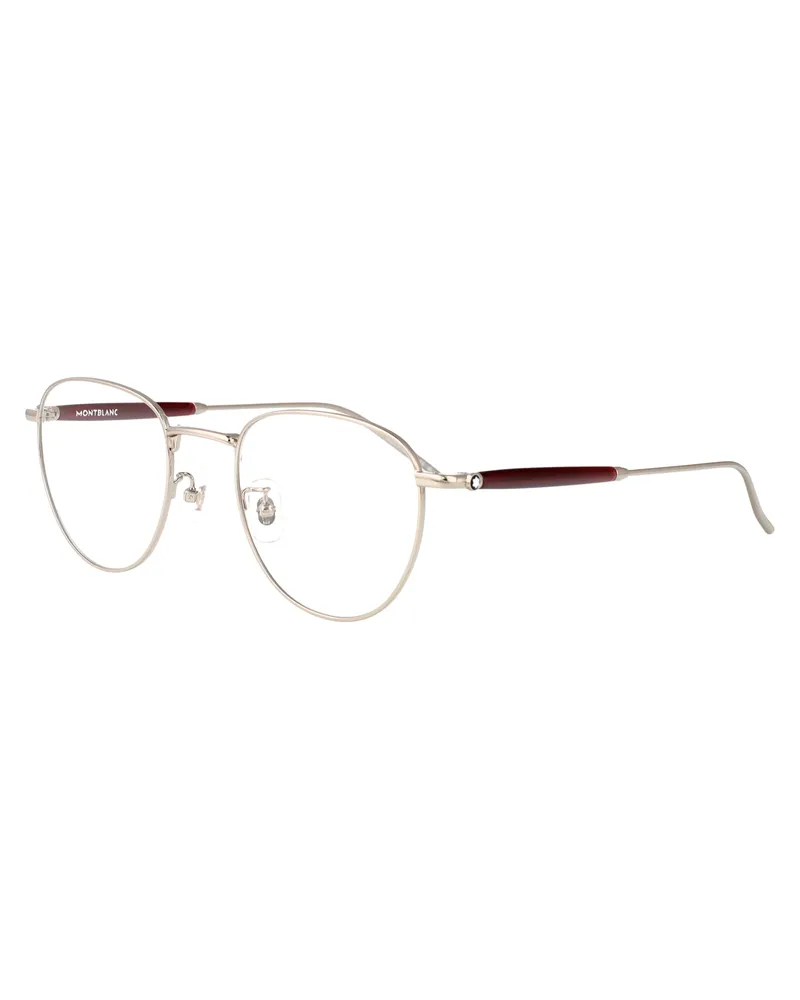 Montblanc Men's Sunglasses Mb0410o Silver Silver-Silver-Transparent Metal Glasses & Frames Silver/silver/transparent Silver