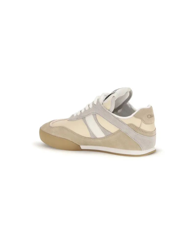 Chloé Women's Gray Calf Leather Bos Taurus Athletic Sneakers Gray