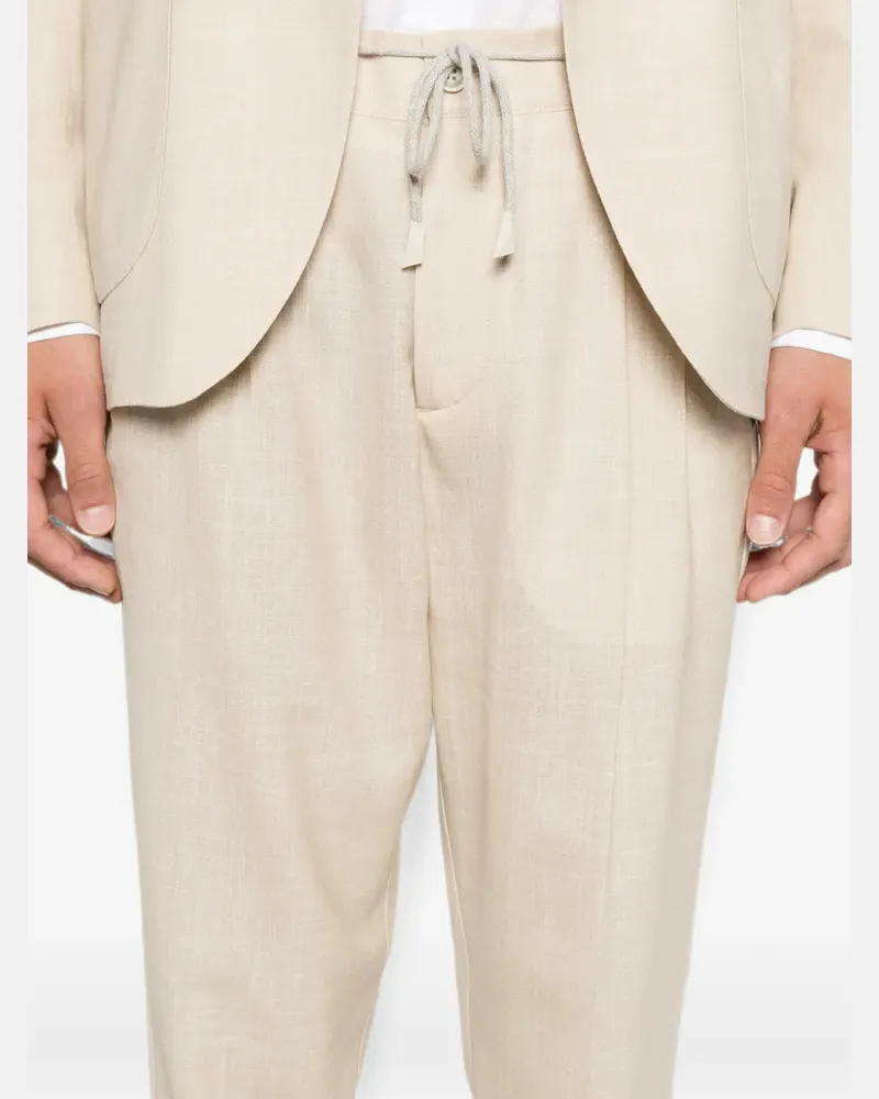 Eleventy Men's Drawstring-Waist Suit Ss26 M Beige